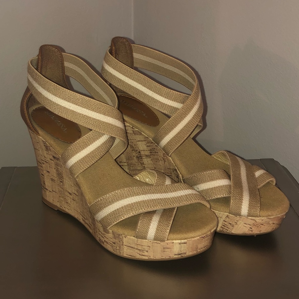 Merona cork wedge sandals/heels